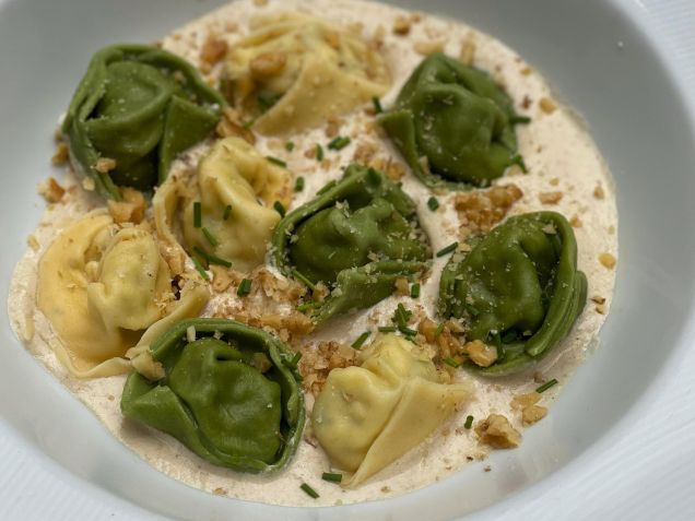 Sugestão de Dia das Mães no Zena, Pansoti con salsa di noci  é recheado com ricota e espinafre ao molho de nozes • Divulgação
